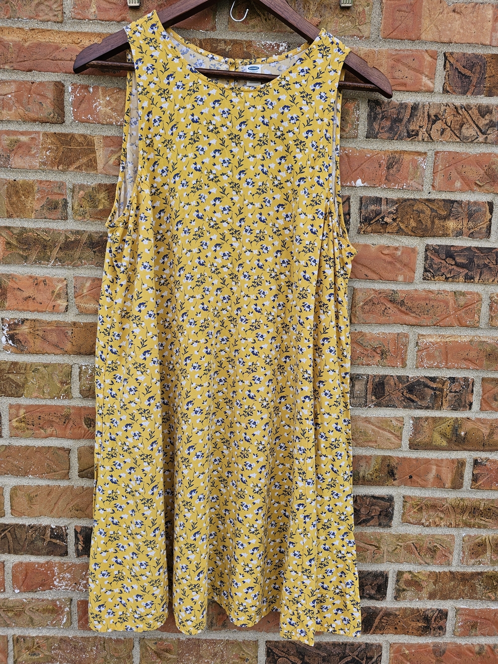 Yellow Micro Floral Sleeveless Old Navy Dress